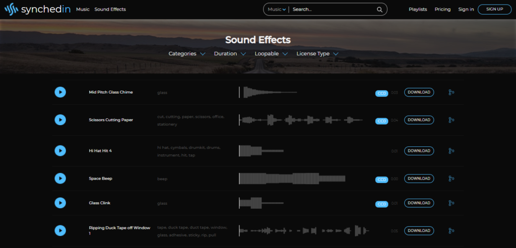 Synchedin sound effects