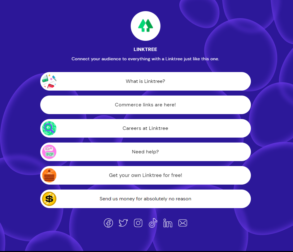 Linktree website overview