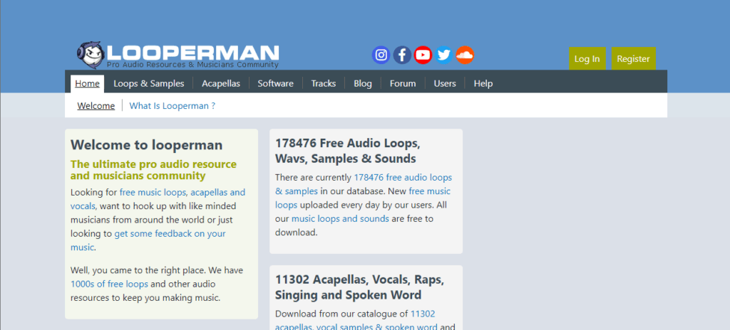 Looperman webpage 