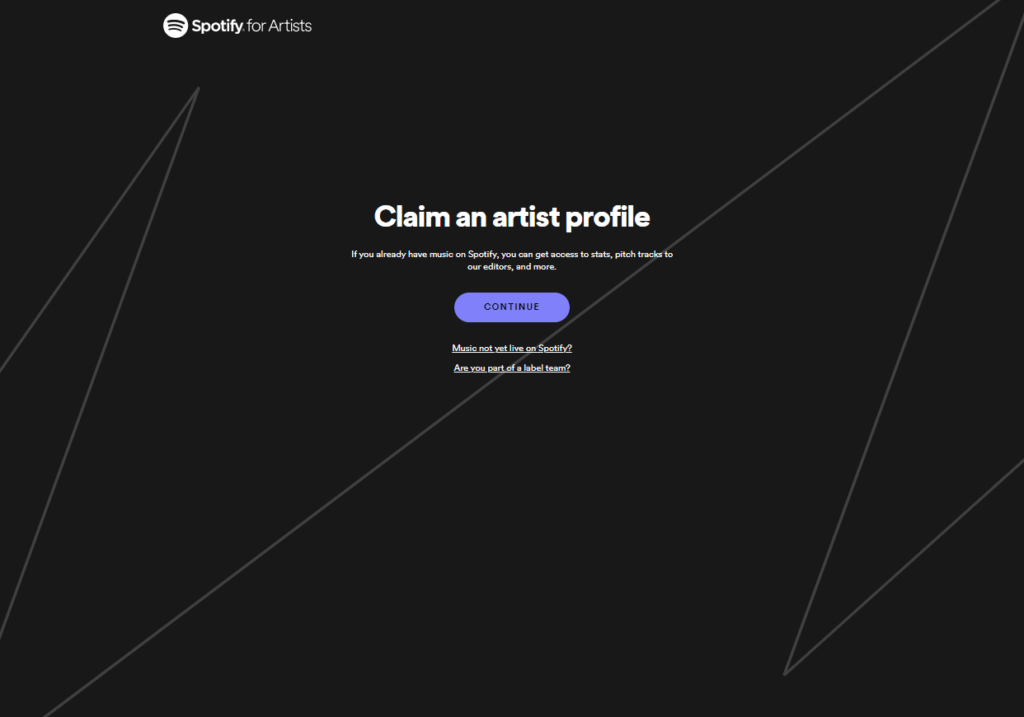 Claim an artist profile