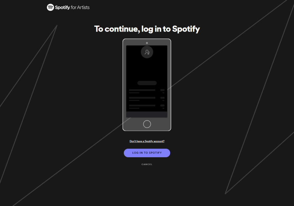 To continue, log in to Spotify