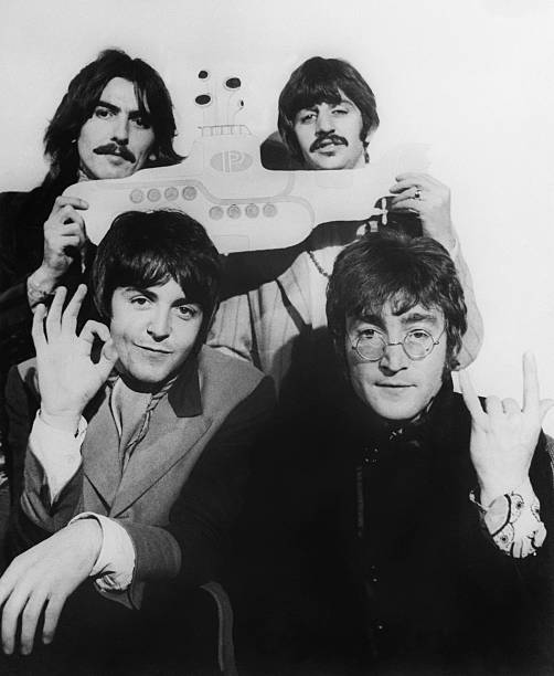 The Beatles black and white photo from Getty Images