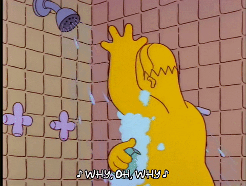 The Simpsons, singing in the shower gif