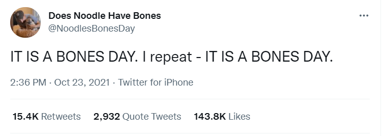 Bones day tweet