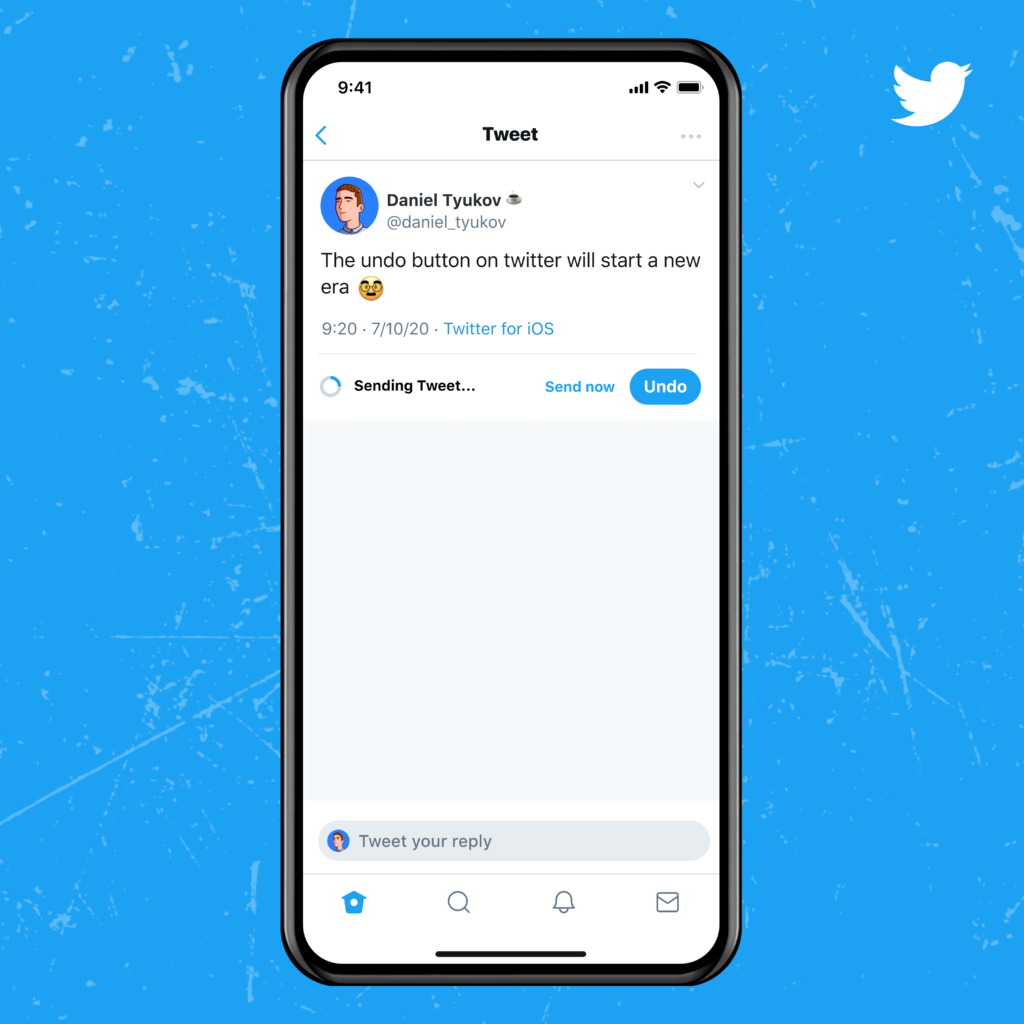 Undo tweet feature on Twitter