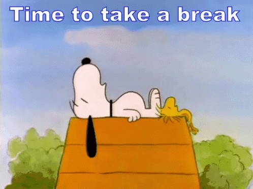 Snoopy take a break gif