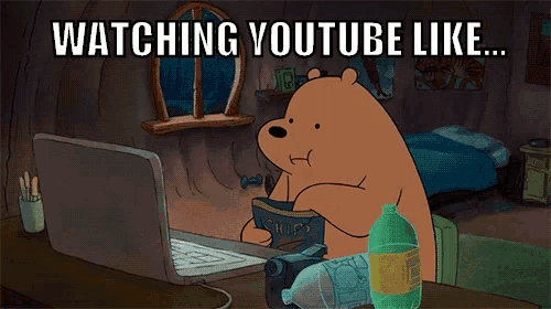 Bear watching YouTube GIF