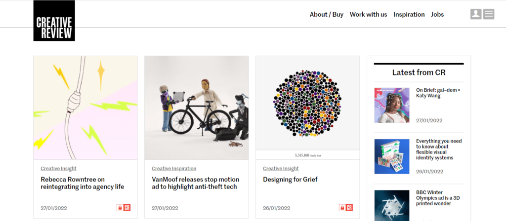 Creative Review homepage