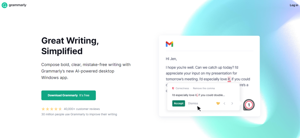 Grammarly homepage