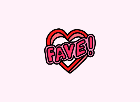 Fave written inside a heart GIF