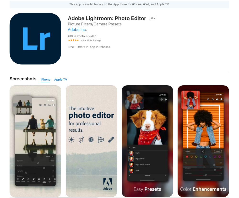 Adobe Lightroom Photo Editor App Store preview