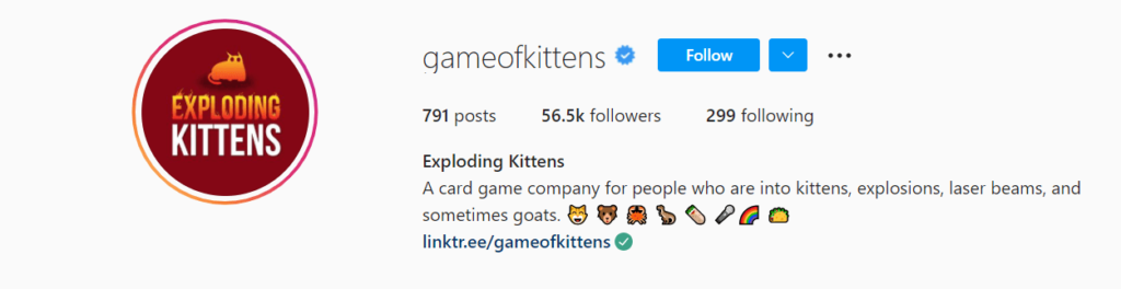 Exploding kittens Instagram