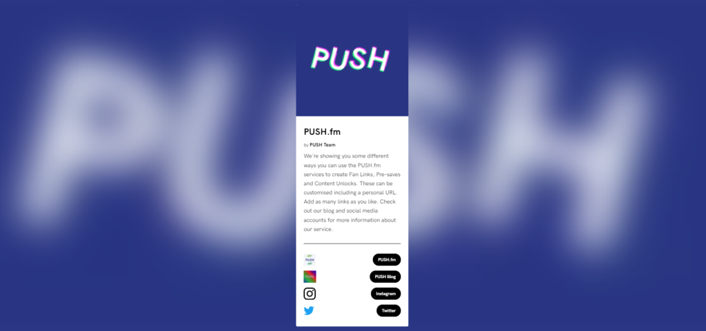 PUSH.fm Smart Link example