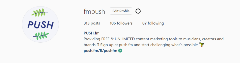 PUSH Instagram bio