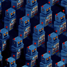 Robots marching GIF
