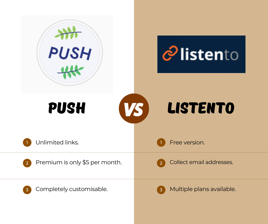 PUSH vs Listento