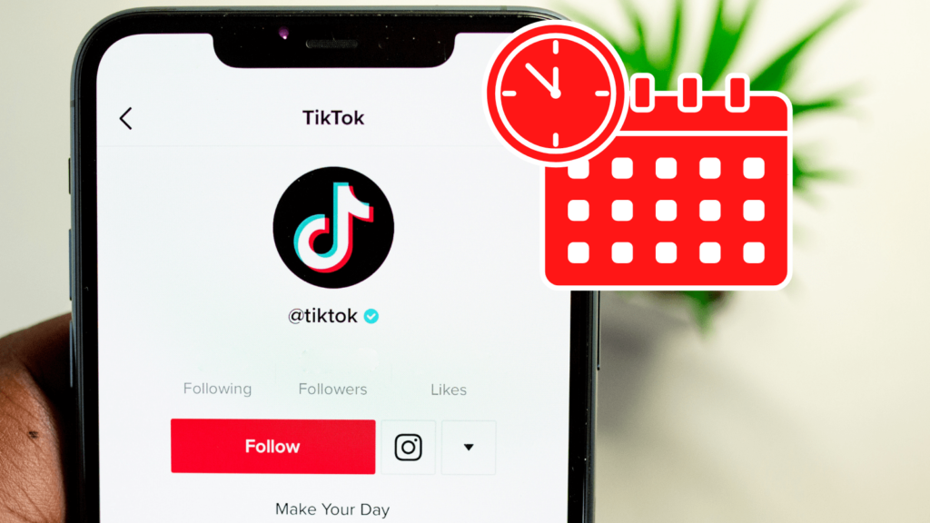 TikTok app with calendar icon