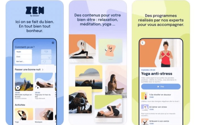 3 mock-ups of how the Zen app will appear