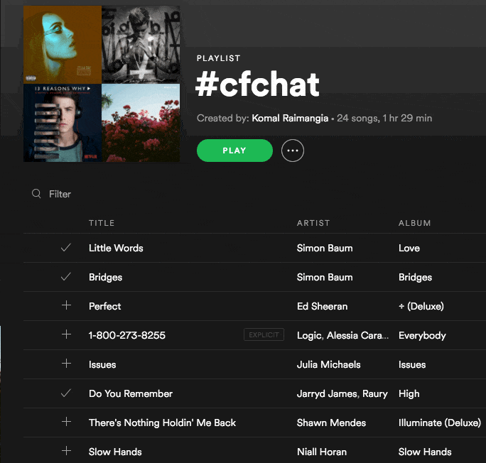 Spotify playlist GIF