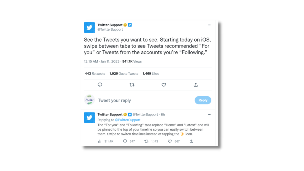 Twitter Support screenshot