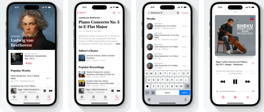 Apple Music Classical screenshots from the App Store
