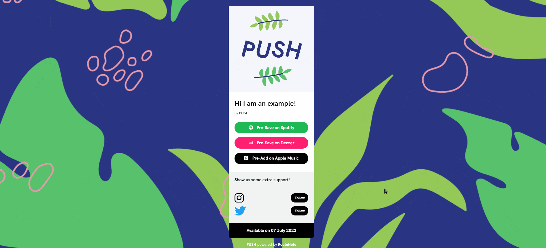 PUSH Pre-save example