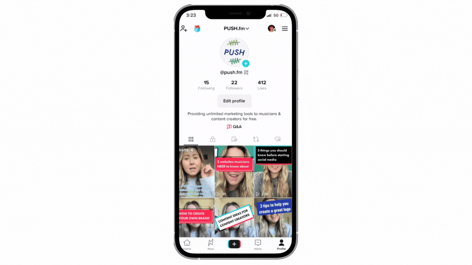 Screen recording showing how to add another profile to a TikTok account 