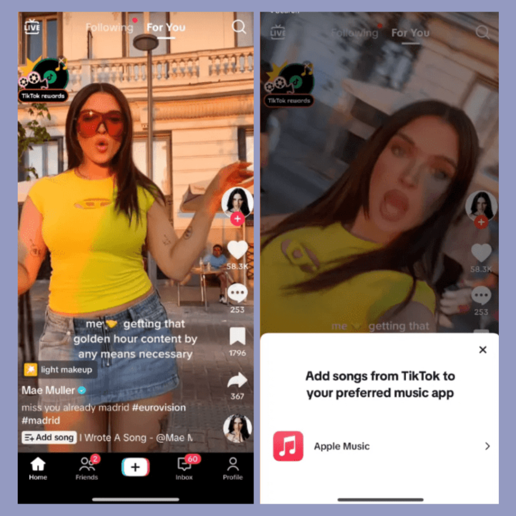 Examples of Apple Music on TikTok