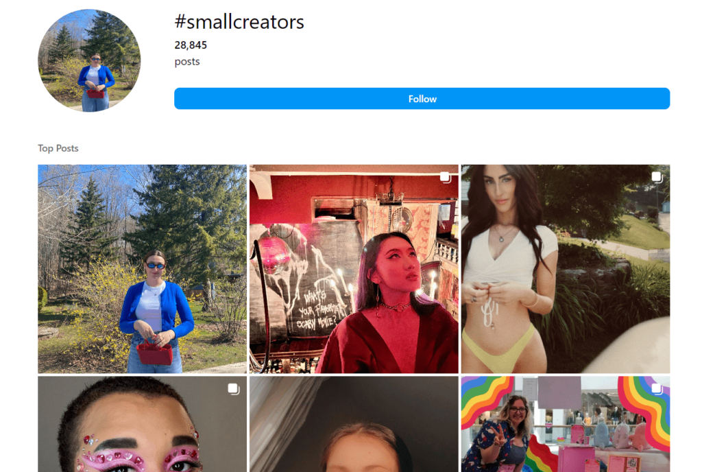 Instagram hashtag search