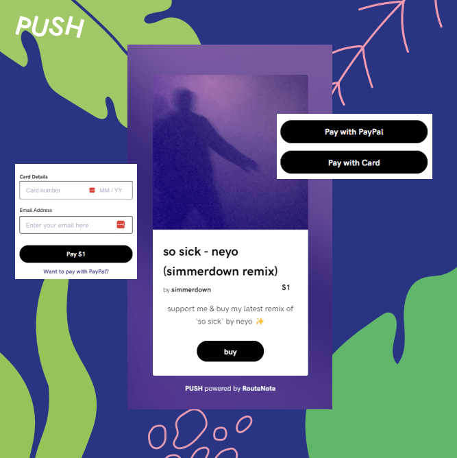 Example of PUSH.fm Pay Link