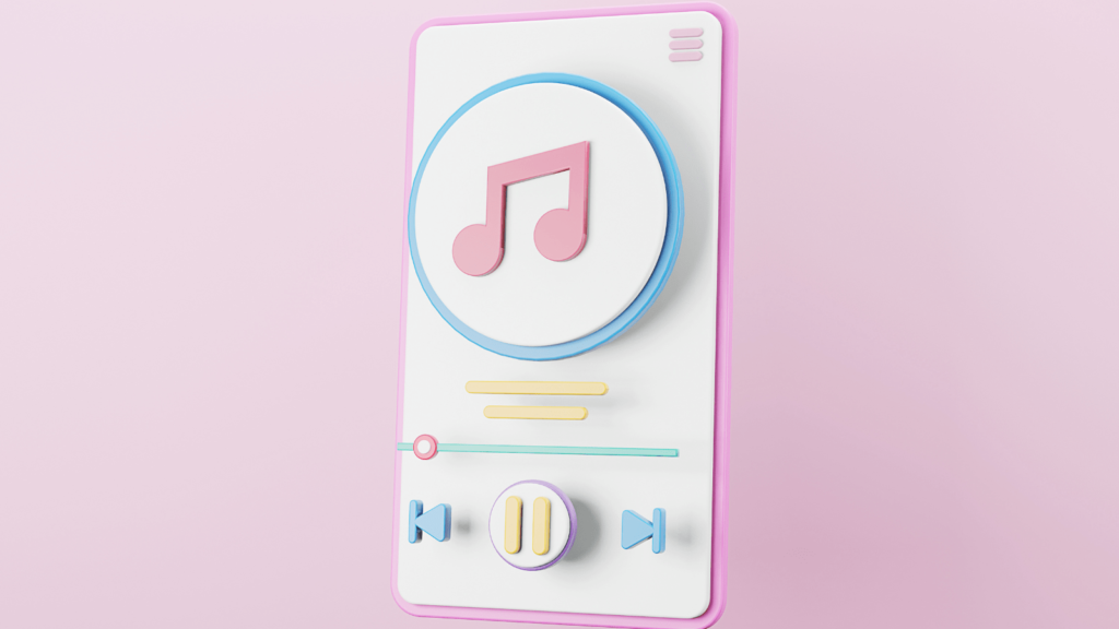 Music app displaying music being played.