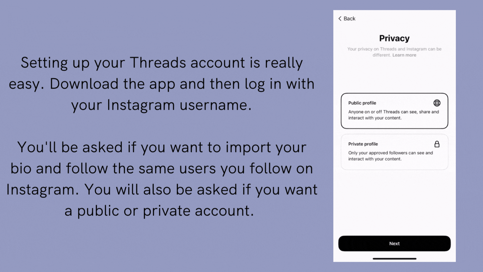 Setting up your Threads account GIF