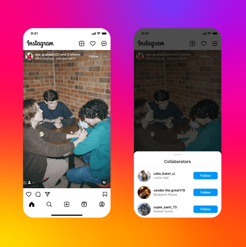 Instagram collaboration example