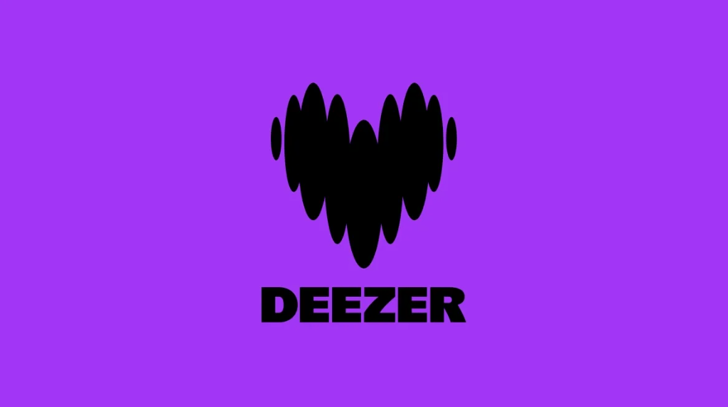 Deezer has had a rebrand to become an experience service platform. Purple heart logo.