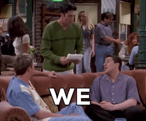 Are Facebook and Instagram breaking up? GIF of Ross from Friends saying 'we were on a break'