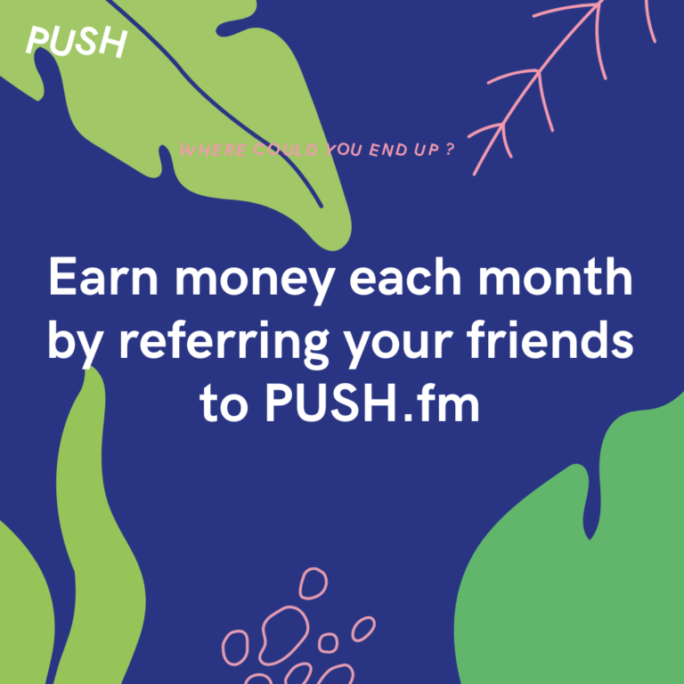 Earn money each month by referring your friends to PUSH.fm