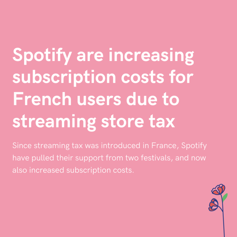 Spotify are increasing subscription costs for French users due to streaming store tax