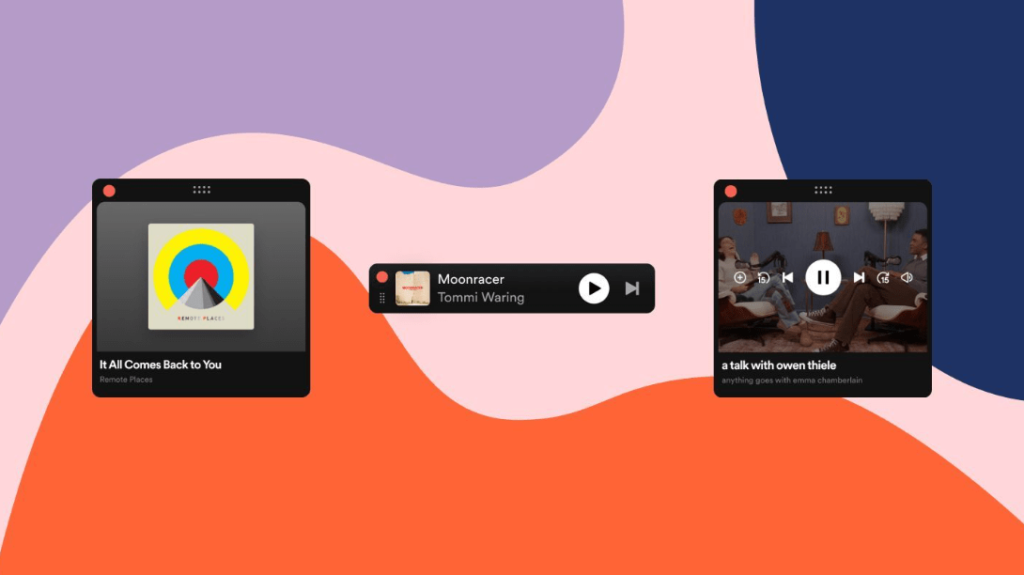 Spotify's new addition - desktop miniplayer. Photo of Spotify's miniplayer.