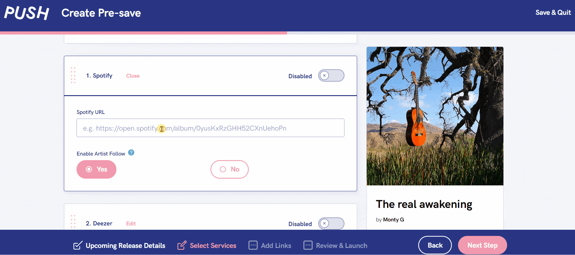 How to make a quick Pre-save to promote your music. 

GIF showing the creation process