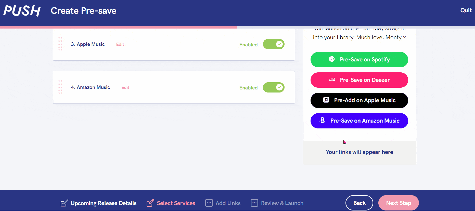 How to make a quick Pre-save to promote your music. 

GIF showing the creation process