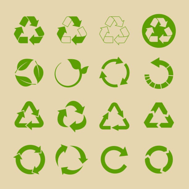 Getting more bang for your buck -how to repurpose your content for maximum impact. Recycling symbols.