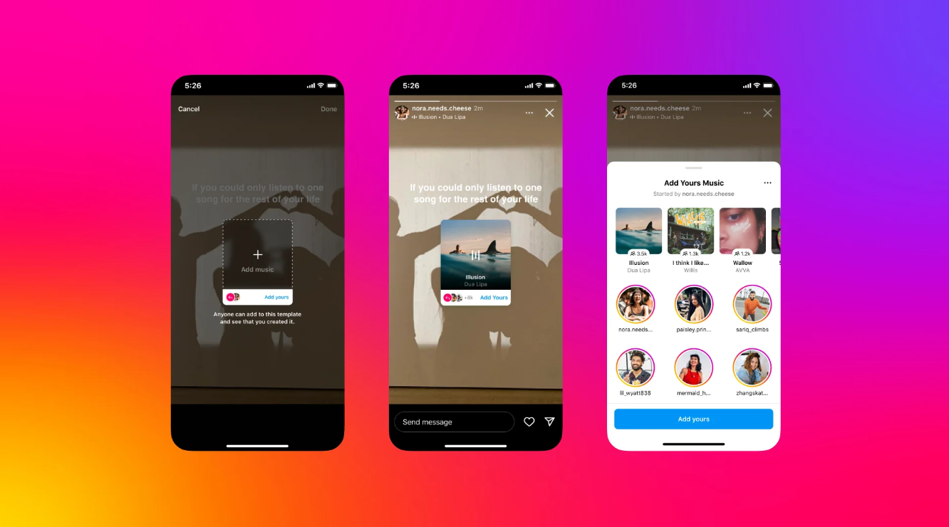 Instagram Add Yours Music, Reveal and Frames stickers