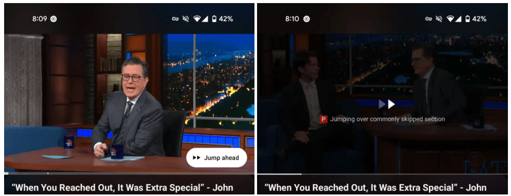 YouTube introduces new premium features - jump ahead and Shorts picture-in-picture. Jump ahead feature.