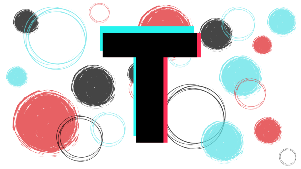 TikTok introduce group chats for up to 32 people. TikTok coloured circles with a giant T in the centre of the page.