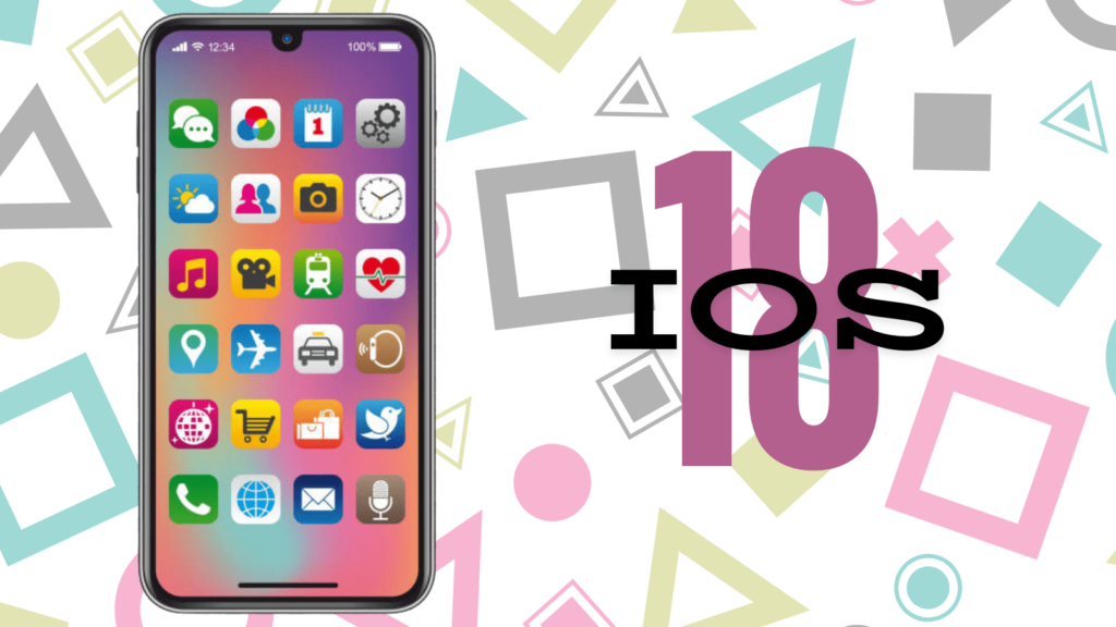 App developers can now submit iOS 18 compatible apps to the Apple App Store. Photo of a smartphone graphic with apps. Next to it is written "iOS 18" and there are various shapes in the background.