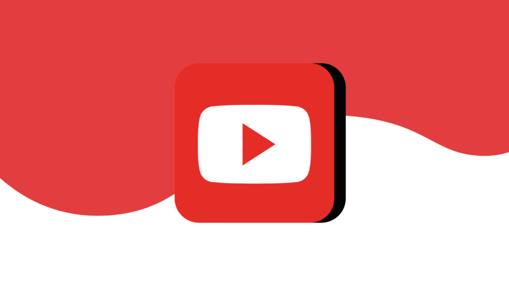 YouTube are hiding videos that could potentially be damaging. Half red, half white page with wavy line in the middle. YouTube logo in the centre.