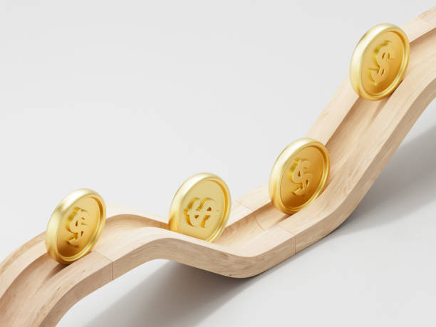 How to price your products or services competitively. Wooden ramp with gold coins.