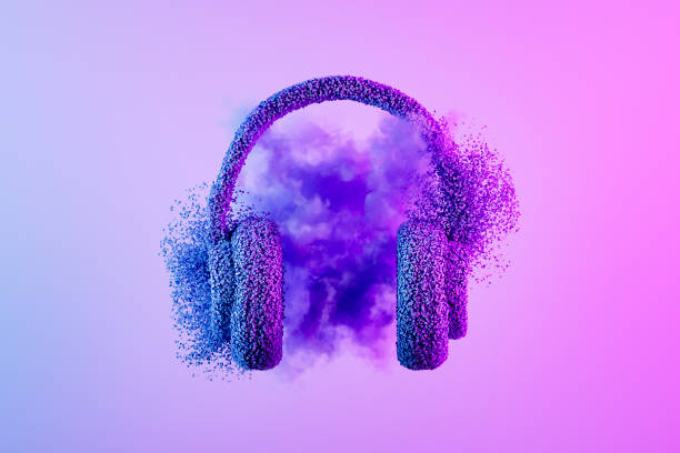 Streaming payouts explained - how do artists actually get paid? Photo of purple headphones with purple smoke surrounding them.