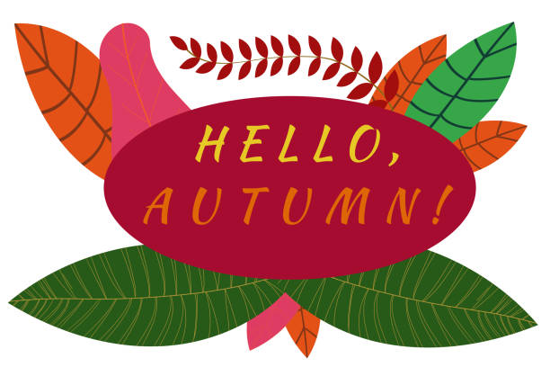 6. Cosy quotes and seasonal graphics. Hello Autumn graphic sign.