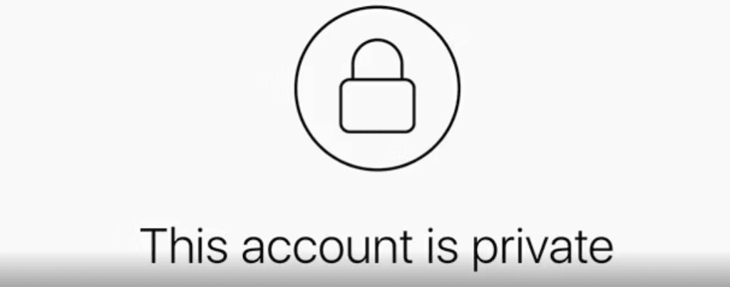 How do I ensure my Instagram account is set to private? Screenshot of an Instagram account displaying it is private.